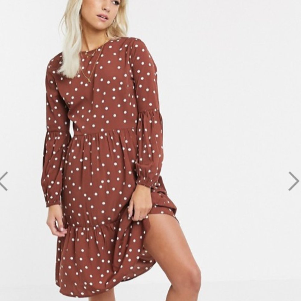 Influence - Smock dress in polka dot